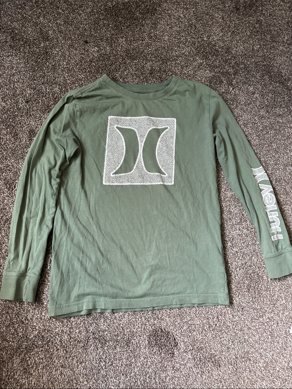 Hurley Olive Green Long Sleeve Logo Tee